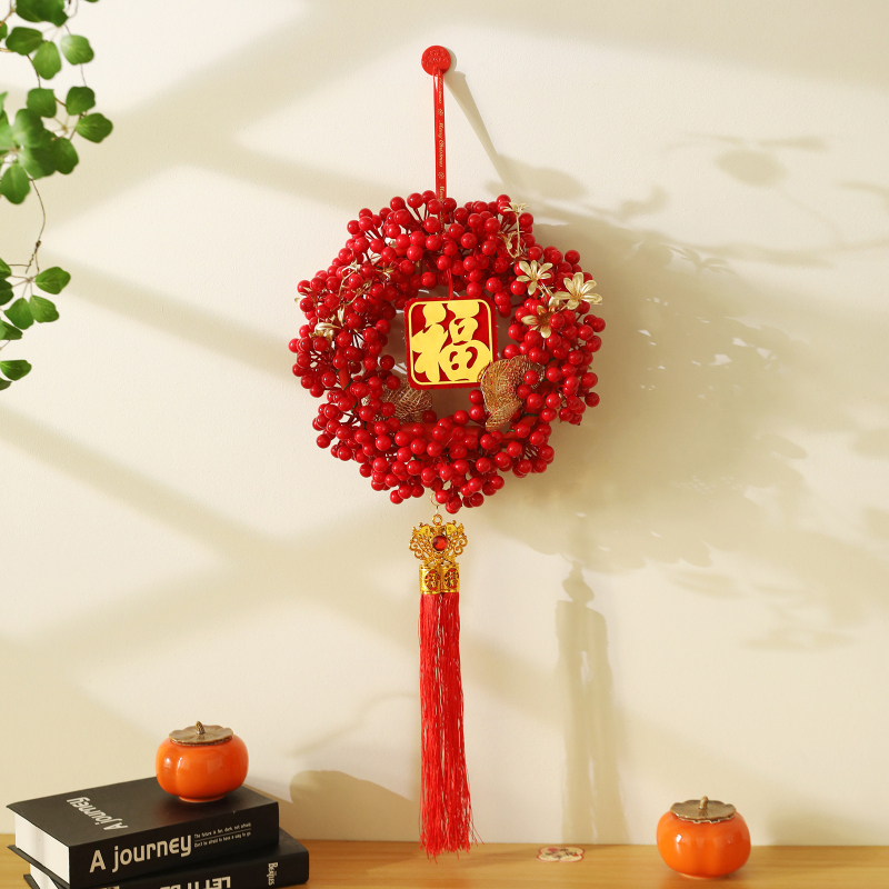 Pandantiv 3D cu simbolul norocului, dublu fațetat, pentru decorul Festivalului Primăverii, pandantiv nod chinezesc pentru ușa sufrageriei