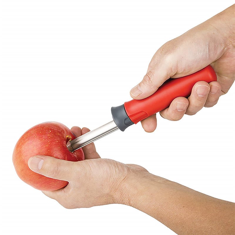 Instrument telescopic dublu funcțional pentru scoaterea sâmburilor și decojirea fructelor, din oțel inoxidabil, pentru mere și pere