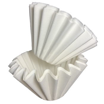 B02 Filtru de cafea de tip bol american și filtru de hârtie, alb, 185x50 mm, ondulat, pentru 2–4 căni