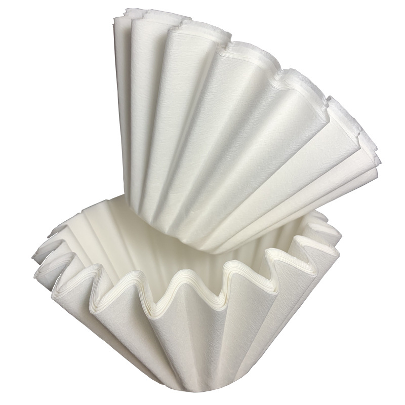 B02 Filtru de cafea de tip bol american și filtru de hârtie, alb, 185x50 mm, ondulat, pentru 2–4 căni