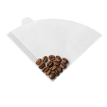 Hartie de filtru pentru cafea, din celuloză lemnoasă naturală, filtre în formă de evantai și conice, ambalate în pungi și cutii