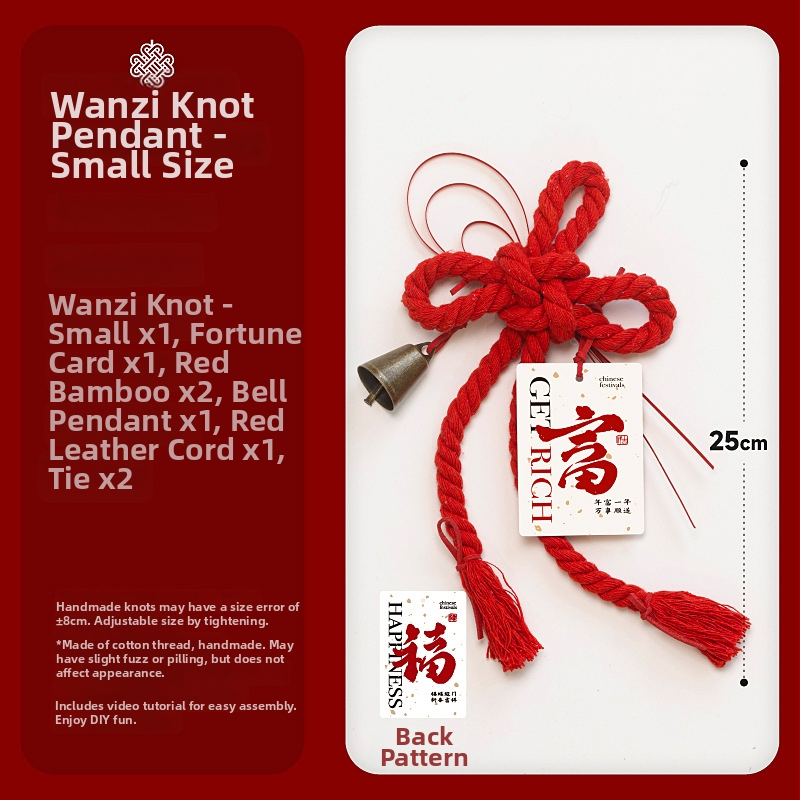 Pandantiv din nod chinezesc pentru Anul Nou, kit de materiale pentru noduri pentru decorul ușii în noua locuință