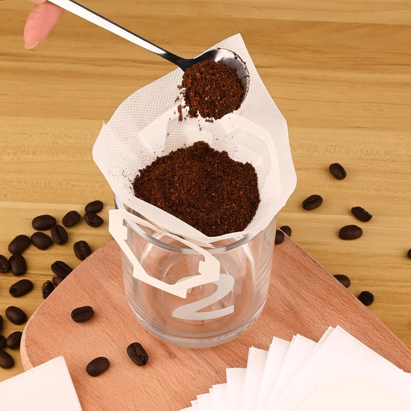 Filtru de cafea în formă de V, cu urechi de agățare, hârtie de filtrare alimentară, de unică folosință pentru V60