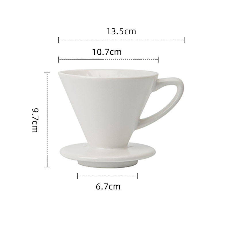 Set de cafea turnat manual, cană ceramică pentru filtrare și filtru V60