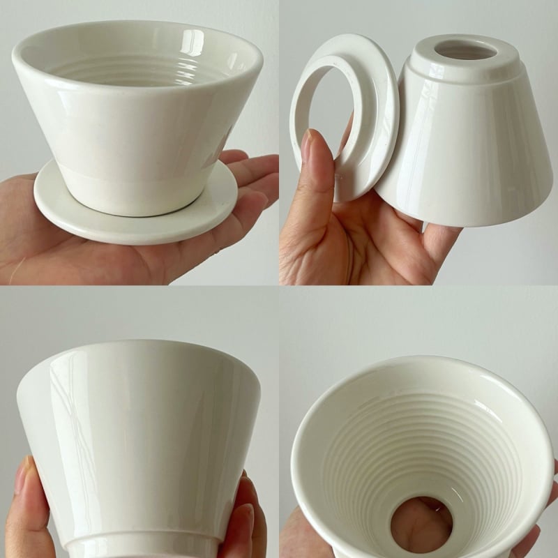 Filtru ceramic pentru cafea cu bază integrată pentru preparare manuală, 1–2 porții
