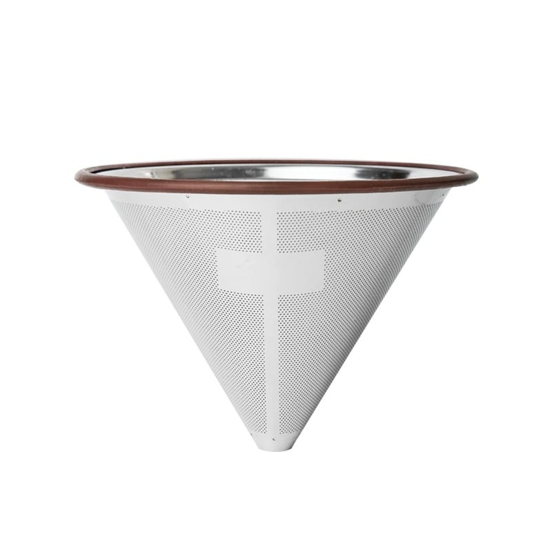 Filtru de cafea din oțel inoxidabil 304, în formă de V, cu două straturi, reutilizabil pentru prepararea cafelei prin pour-over