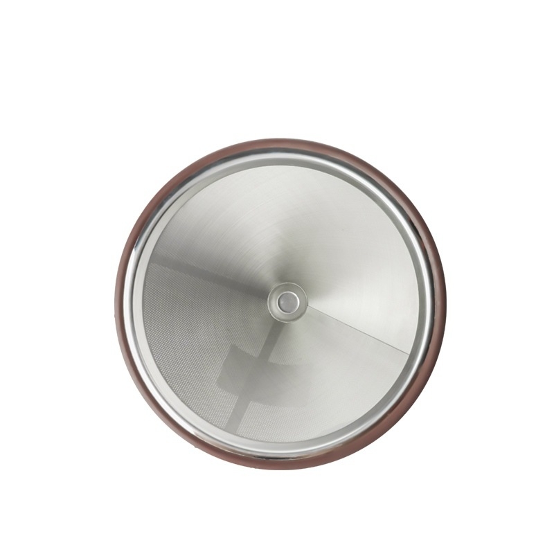 Filtru de cafea din oțel inoxidabil 304, în formă de V, cu două straturi, reutilizabil pentru prepararea cafelei prin pour-over