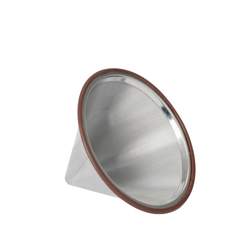 Filtru de cafea din oțel inoxidabil 304, în formă de V, cu două straturi, reutilizabil pentru prepararea cafelei prin pour-over