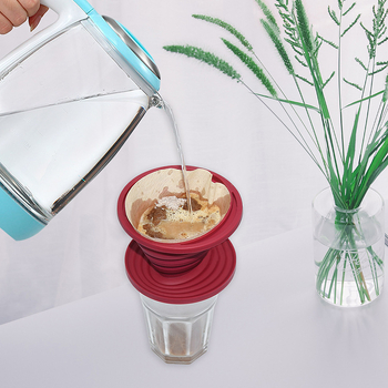 Filtru de cafea pliabil din silicon, calitate alimentară, portabil, pentru uz casnic și în aer liber, filtru pour-over