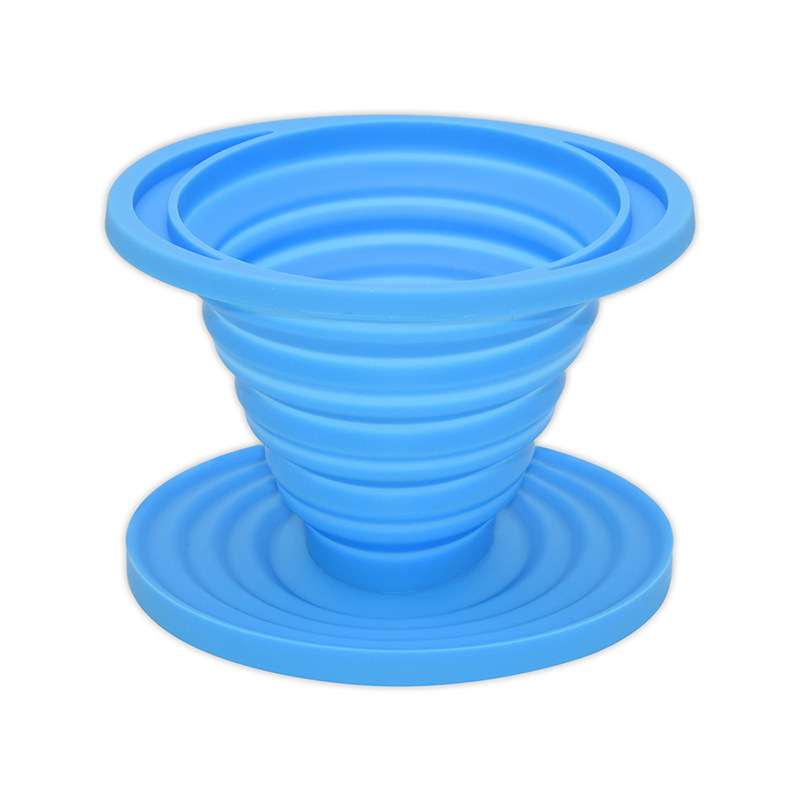 Filtru de cafea pliabil din silicon, calitate alimentară, portabil, pentru uz casnic și în aer liber, filtru pour-over