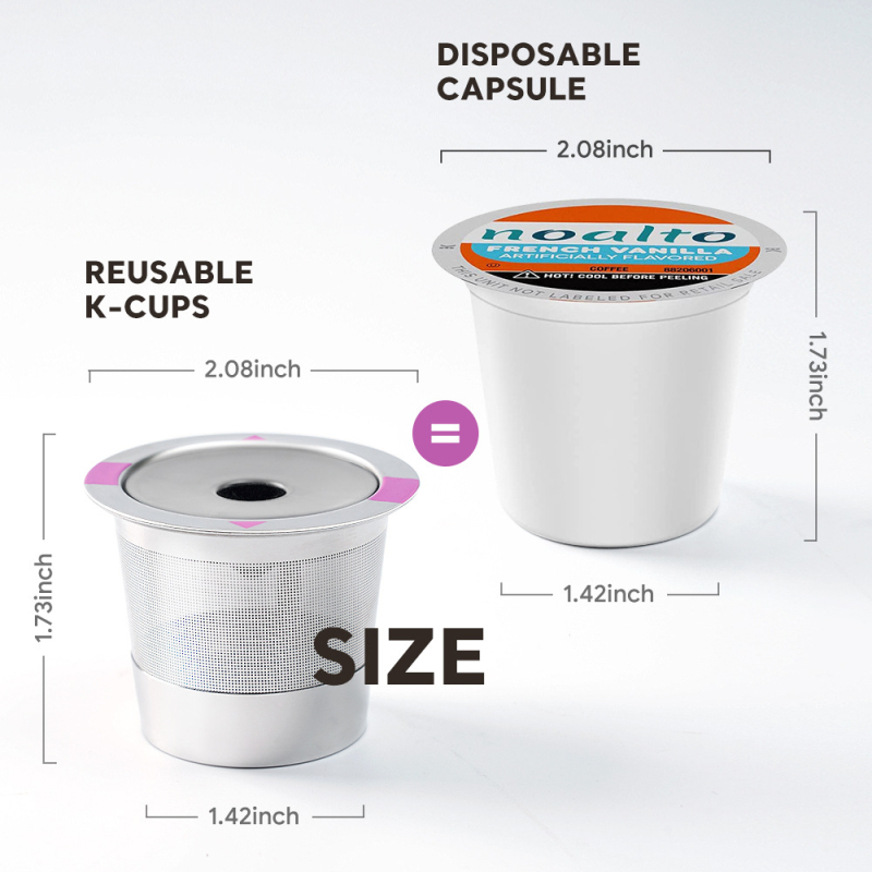 iCafilas Capsulă K-Cup din oțel inoxidabil, reutilizabilă pentru Keurig