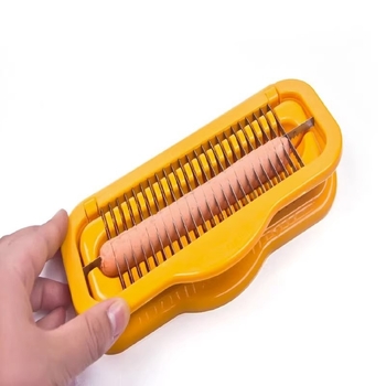 Gadget de bucătărie creativ, multifuncțional, pentru tăierea hot-dog-urilor, șuncii și cârnaților, cu mărunțire fină.