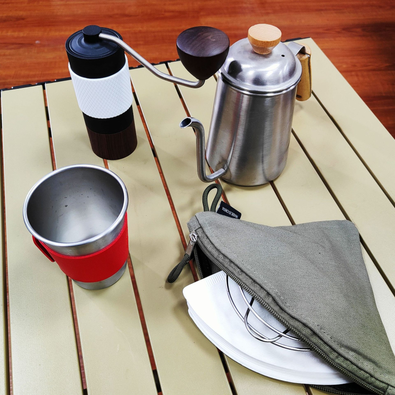 Kit cafea în aer liber: cutie pentru filtru de hârtie și geantă pentru accesorii de cafea de călătorie