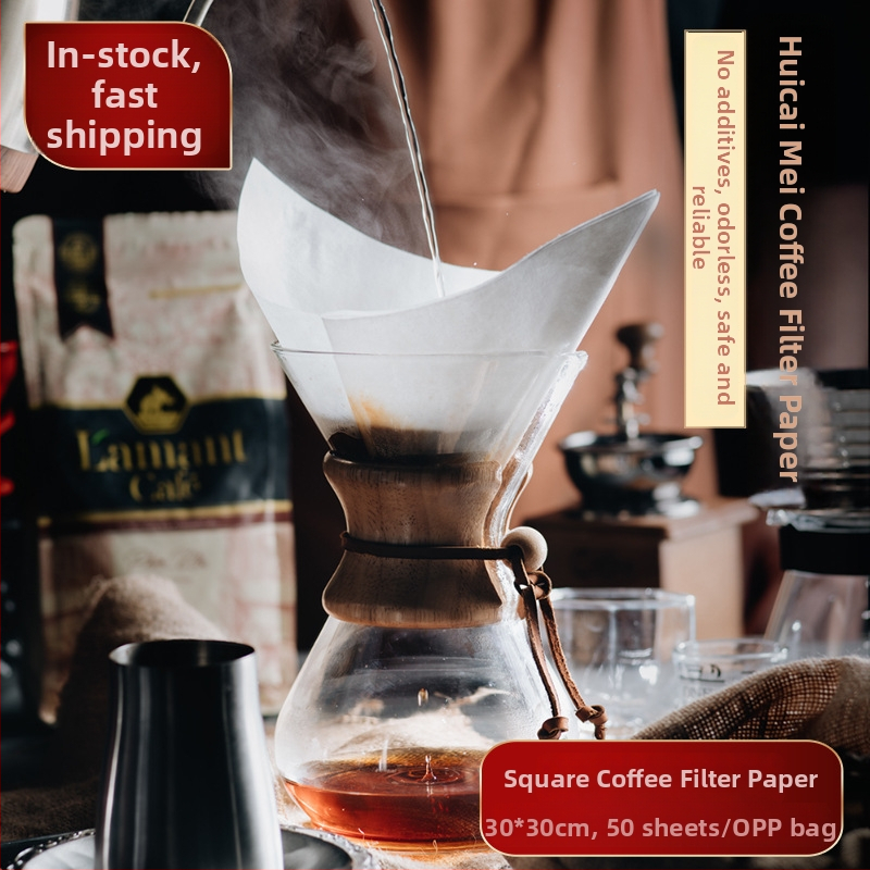 Filtr na kávu CHEMEX, štvorcový, 30×30 cm, bielená drevená celulóza, na ručné zalievanie