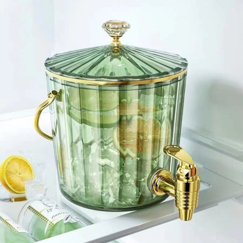Cană de apă rece pentru uz casnic, cu robinet, recipient pentru băuturi cu model glaciar pentru frigider (PP plastic)