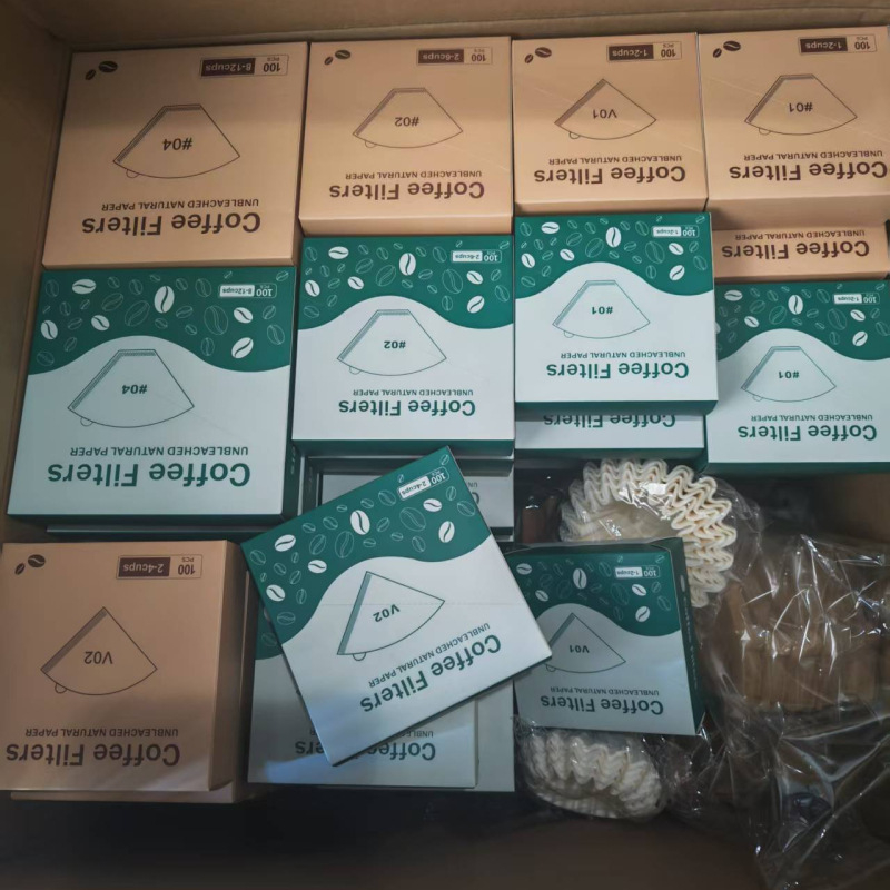 100 foi de filtru cafea din pulpă de lemn – formă de evantai, pentru cafea americană filtrată prin turnare manuală