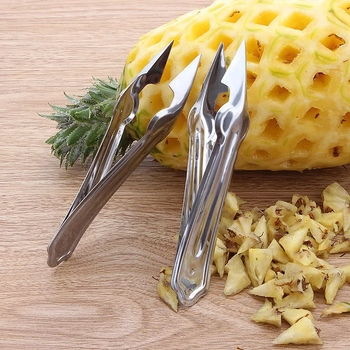 Cuțit din oțel inoxidabil pentru ananas și curățător, clipsuri pentru ananas, îndepărtator de ochi de cartof, instrument pentru scoaterea cores la căpșuni
