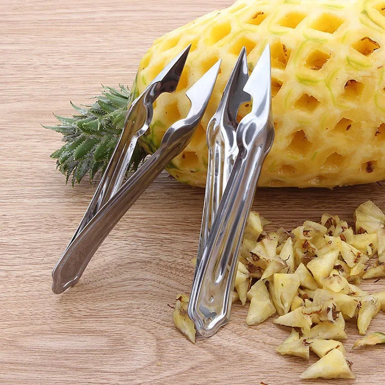 Cuțit din oțel inoxidabil pentru ananas și curățător, clipsuri pentru ananas, îndepărtator de ochi de cartof, instrument pentru scoaterea cores la căpșuni
