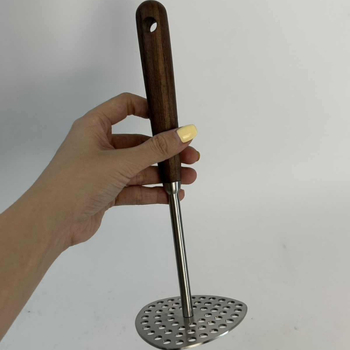 Zdrobitor de cartofi din lemn de nuc cu oțel inoxidabil 304, pentru uz casnic, instrument pentru prepararea hranei pentru bebeluși, ustensilă de bucătărie alimentară