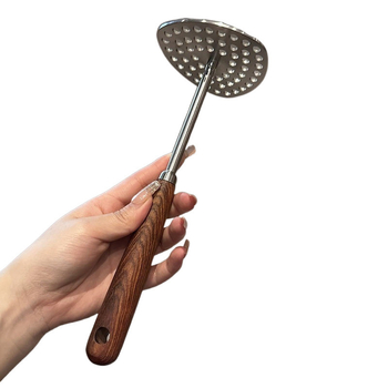 Zdrobitor de cartofi din lemn de nuc cu oțel inoxidabil 304, pentru uz casnic, instrument pentru prepararea hranei pentru bebeluși, ustensilă de bucătărie alimentară