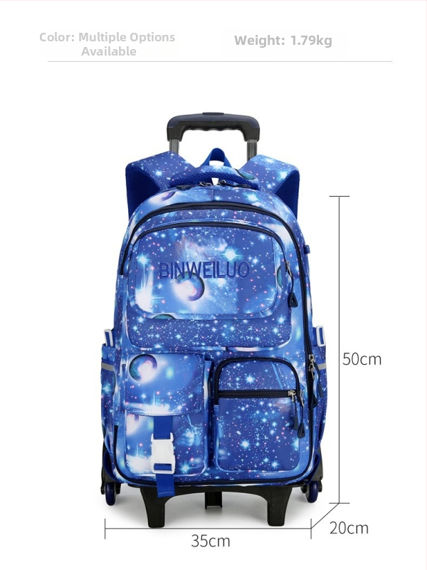 Detský batoh s kolieskami v štýle chladničky pre školák, dizajn na schody, unisex, triedy 3-9