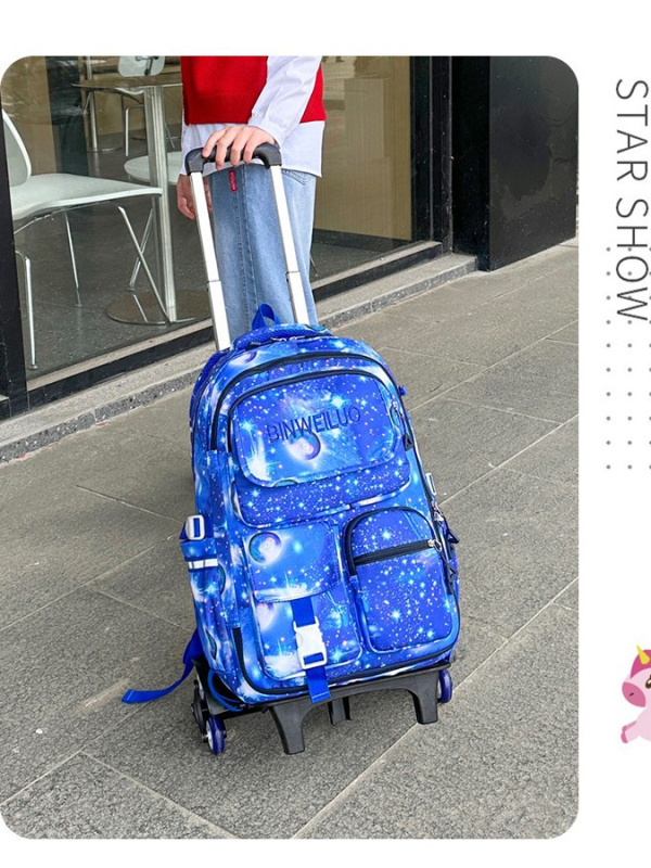 Dječji ruksak s kotačićima u stilu hladnjaka za školu, dizajn za penjanje uz stepenice, unisex, razred 3-9
