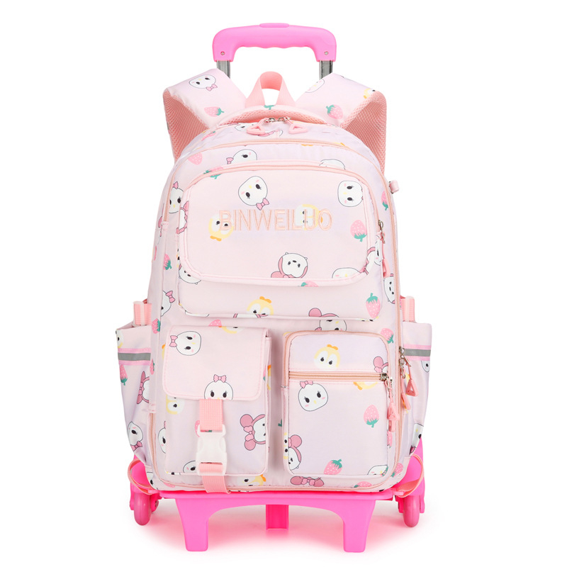 Dječji ruksak s kotačićima u stilu hladnjaka za školu, dizajn za penjanje uz stepenice, unisex, razred 3-9