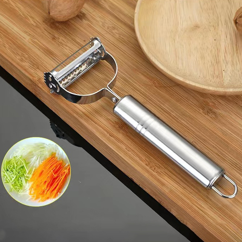 Curățător și răzuitor multifuncțional pentru fructe și legume, din oțel inoxidabil