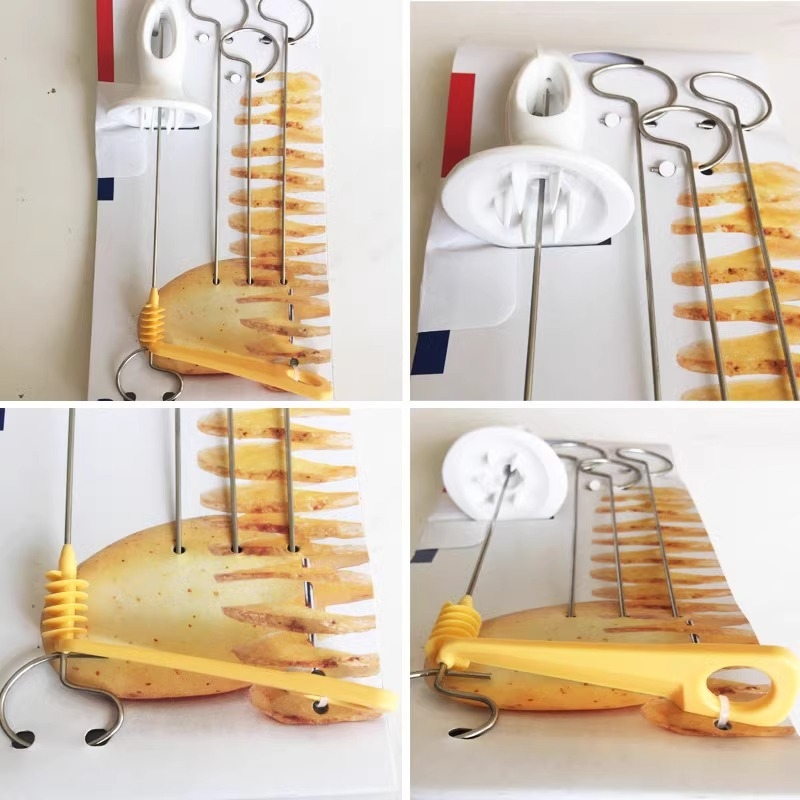 Tăietor de cartofi în spirală, din oțel inoxidabil, instrument de bucătărie