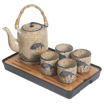 Ceainic ceramic de stil vechi, cu filtru, capacitate mare, porțelan pictat manual, pentru uz casnic, restaurante și hoteluri
