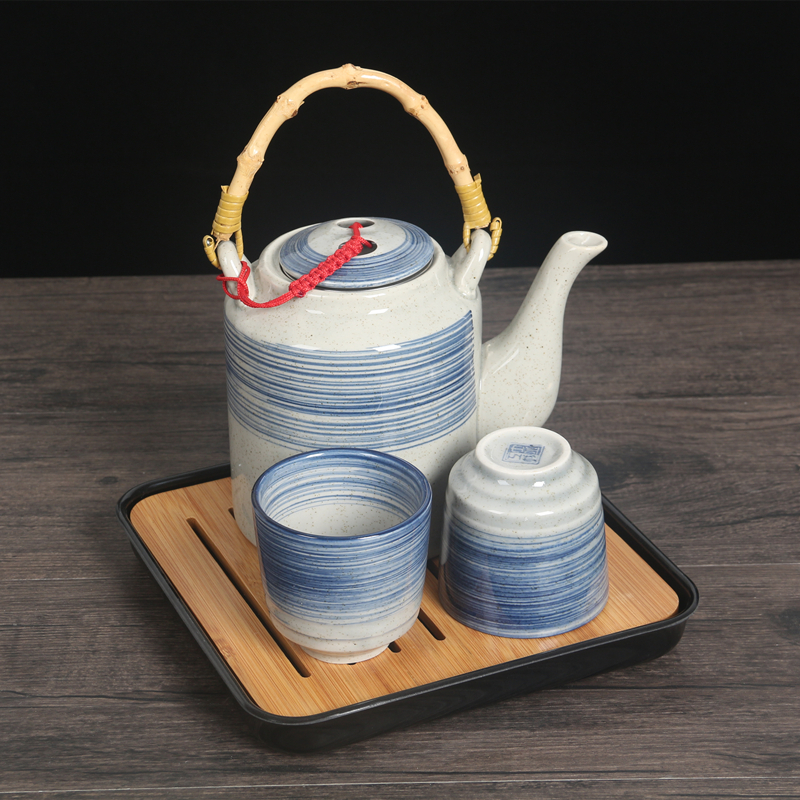 Ceainic ceramic de stil vechi, cu filtru, capacitate mare, porțelan pictat manual, pentru uz casnic, restaurante și hoteluri