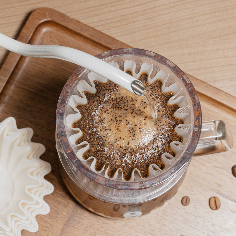 Hartie de filtru cafea, tip american, pentru preparare manuală, filtru de tip picurare cu design ondulat, 50 g