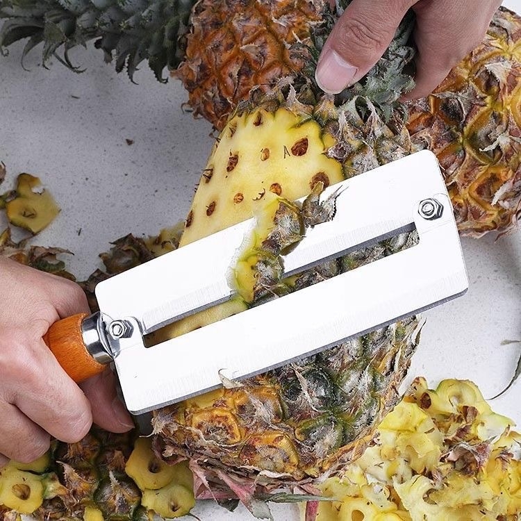 Cuțit din oțel inoxidabil pentru zahăr, lamă îngroșată pentru decojit, unealtă ascuțită din oțel carbon pentru ananas, multifuncțional pentru fructe și legume