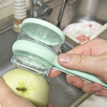 Curățător de fructe și legume cu cutie de depozitare, protecție anti-stropiri