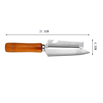 Cuțit de curățare din oțel inoxidabil, cu mâner din lemn – unealtă de bucătărie multifuncțională pentru curățarea merelor și cartofilor