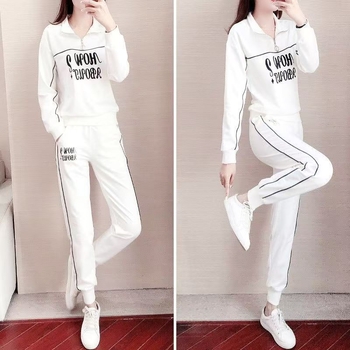 Plus-size ženski casual sportski komplet za jesen, udoban kroj, prugasti hoodie i hlaće, dvodjelni set