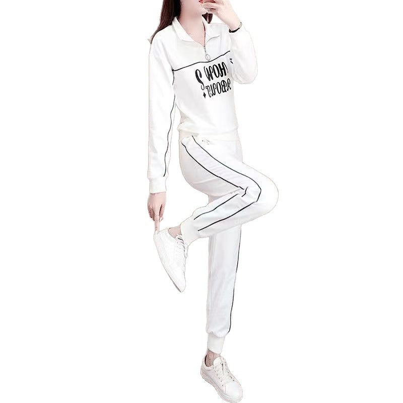 Plus-size ženski casual sportski komplet za jesen, udoban kroj, prugasti hoodie i hlaće, dvodjelni set