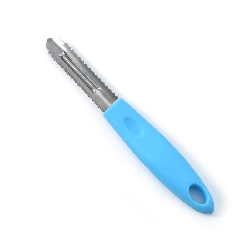 Instrument de bucătărie din oțel inoxidabil, multifuncțional pentru decojit fructe și legume și răzuitor pentru solzi de pește.