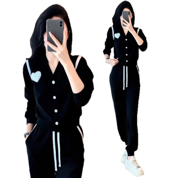 Ženski casual set u korejskom stilu za proleće i jesen, dvodijelni komplet: hoodie i hlače
