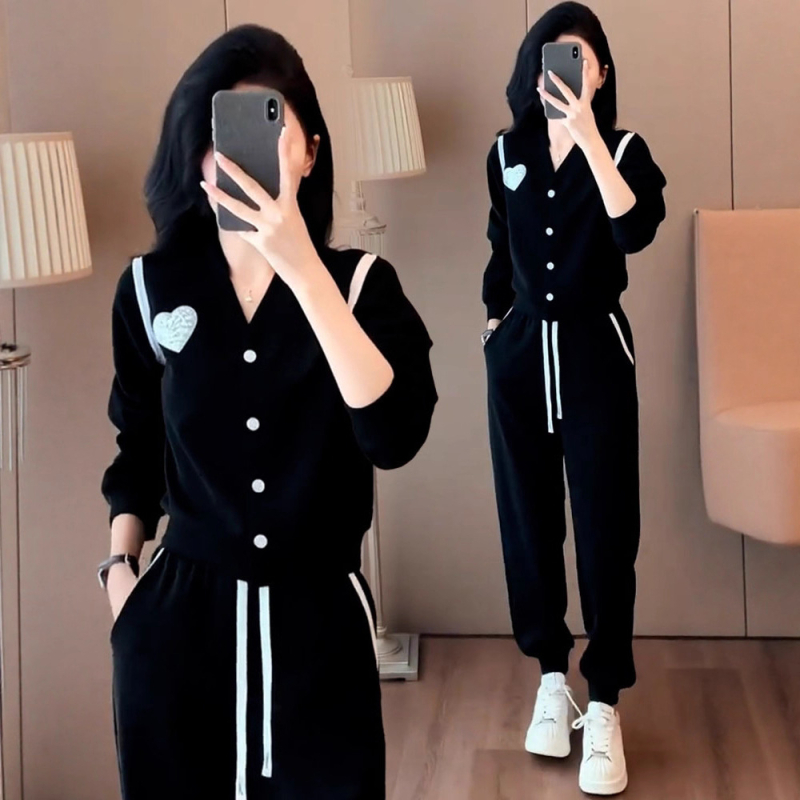 Ženski casual set u korejskom stilu za proleće i jesen, dvodijelni komplet: hoodie i hlače