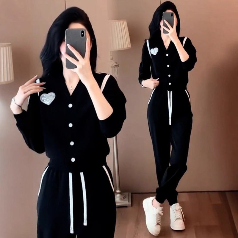 Ženski casual set u korejskom stilu za proleće i jesen, dvodijelni komplet: hoodie i hlače