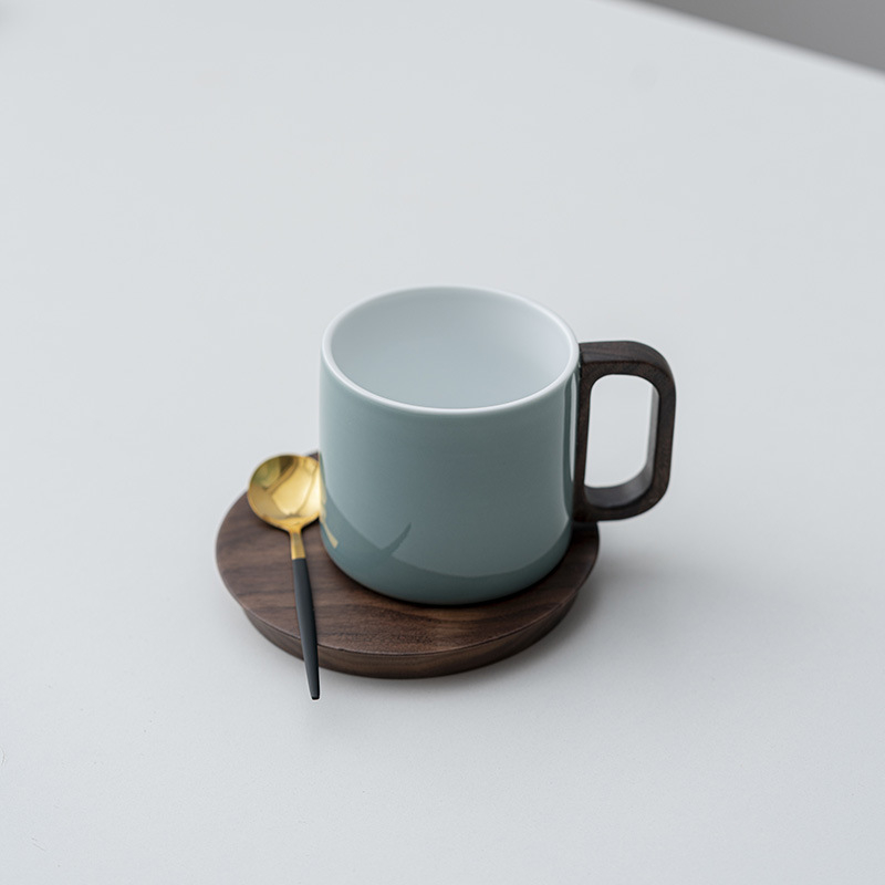 Set ceramic de cești și farfurioare pentru cafea – cești elegante pentru cupluri, cești latte