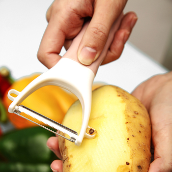 Peeler din oțel inoxidabil cu mâner din plastic pentru fructe și legume