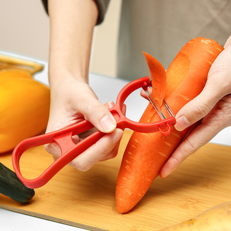 Peeler din oțel inoxidabil cu mâner din plastic pentru fructe și legume