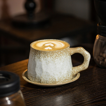 Set european retro din ceramică – ceașcă de cafea cu farfurie, design creativ de suvenir pentru ceaiul de după-amiază