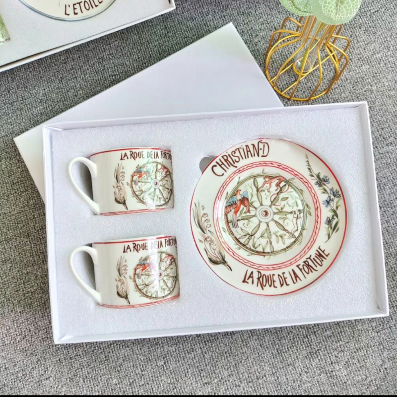 Set cafea cu cești și farfurioare din porțelan osos european, set rafinat pentru ceaiul de după-amiază, seria Tarot Steaua Dijia