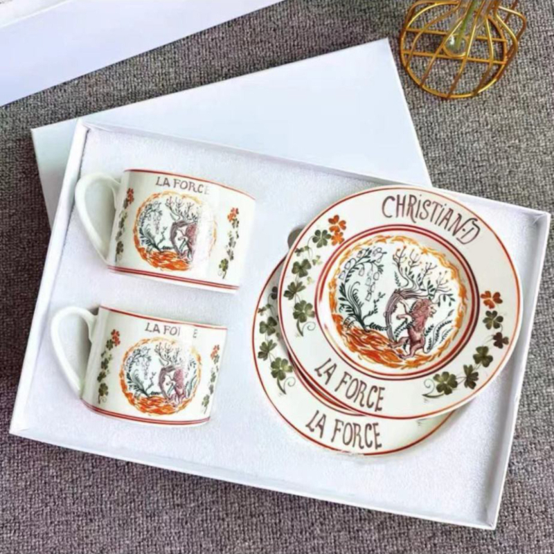 Set cafea cu cești și farfurioare din porțelan osos european, set rafinat pentru ceaiul de după-amiază, seria Tarot Steaua Dijia