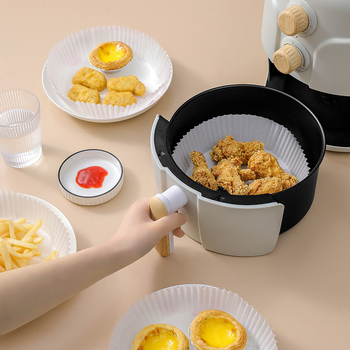Tava din hârtie de pergament pentru air fryer, cu strat de absorbție a uleiului, hârtie de copt cu silicon, liner pentru cuptor, de calitate alimentară