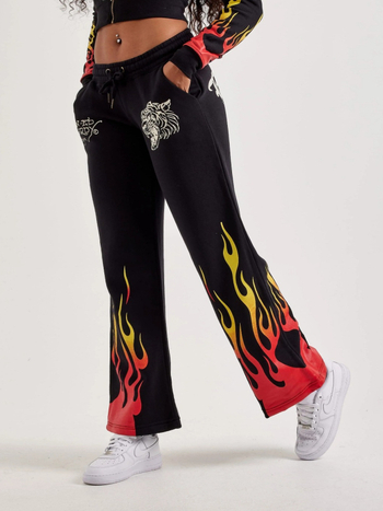 2025 Set sweatshirt i hlača s životinjskim uzorkom, cropped