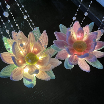 Fenar cu lotus și pai răsucit – kit DIY de materiale pentru felinar pentru festivalul Mid-Autumn, cadou pentru prietene.